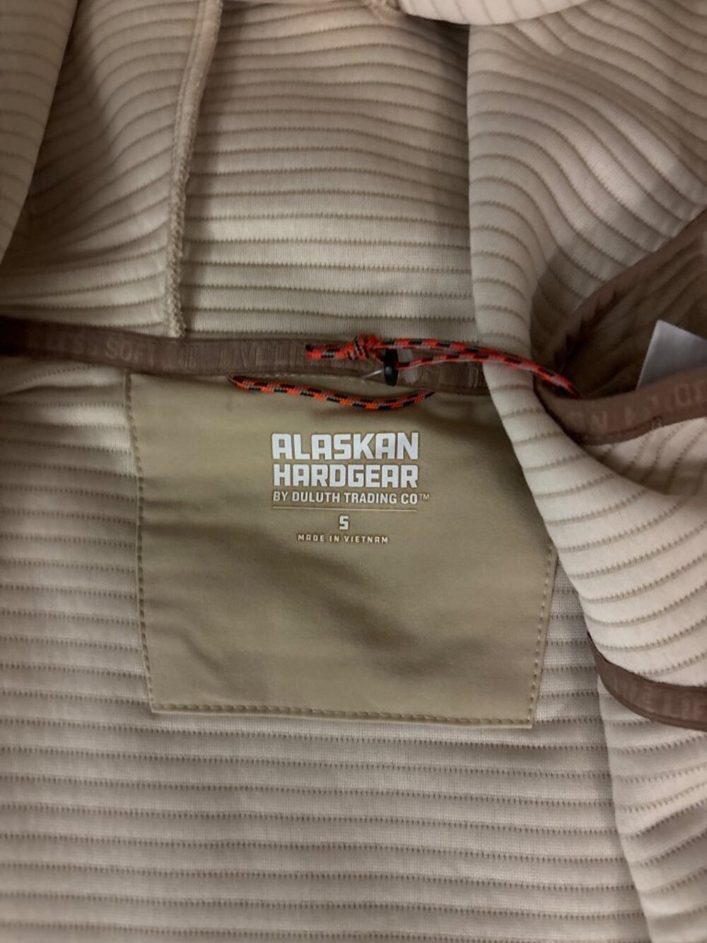 AKHG Womens Blackburn Full Zip Hoodie Beige Performance Fleece S Ribbed Design - Picture 9 of 14